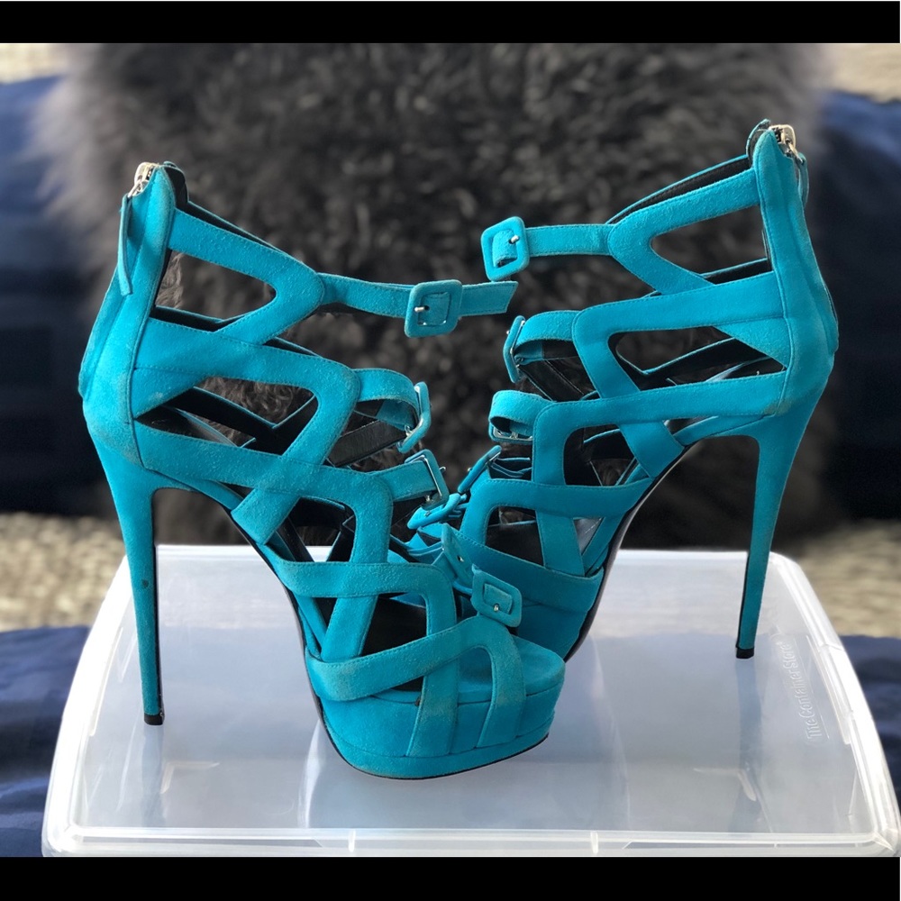 Suede Aqua Giuseppe Zanotti Platform heel sz 9/39